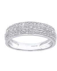 Jewelco London - 9Ct Round 1/4Ct Diamond Tiered 3 Row Eternity Ring 5Mm - Lyst