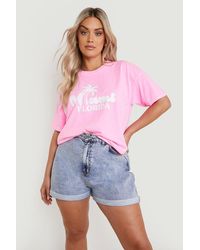 Boohoo - Plus Miami Neon Overdye T-shirt - Lyst