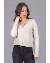 Solo - V-Neck Knit Cardigan - Lyst