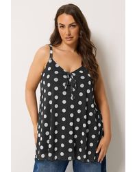 Yours - Polka Dot Mesh Vest Top - Lyst