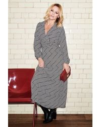 Dorothy Perkins - Geo Print Collared Wrap Midi Dress - Lyst