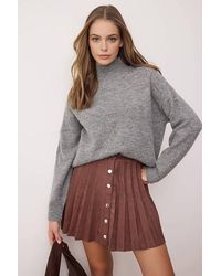 WOVCOR - Pleated A-Line Mini Skirt W/ Button Detail - Lyst
