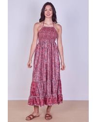 ELAINA FASHION - Boho Paisley Halterneck Maxi Dress - Lyst