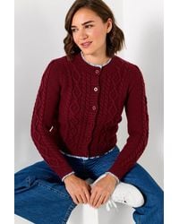 Joe Browns - Trinnie Woven Trim Cable Knit Cardigan - Lyst