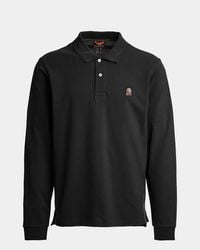 Parajumpers - Long Sleeve Collared Logo Detail Polo Shirt - Lyst