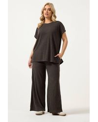 Yours - Knitted Wide Leg Trousers - Lyst
