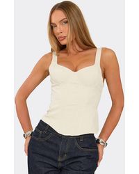 EGO - Sleeveless Lace Up Sweetheart Neckline Structured Corset Top - Lyst