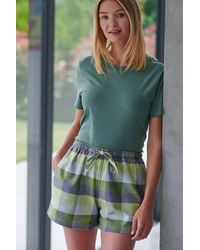 British Boxers - "Shetland" Check Brushed Cotton Sleep Shorts - Lyst