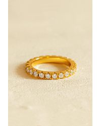 MUCHV - Gold Stacking Eternity Ring With Cubic Zirconia Stones - Lyst