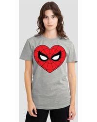 Marvel - Spiderman Classic Heart T-Shirt, Athletic Heather - Lyst