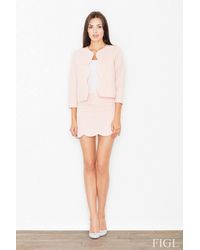 Love Lace - Buttonless 3/4 Jacket & Mini Skirt Set - Lyst