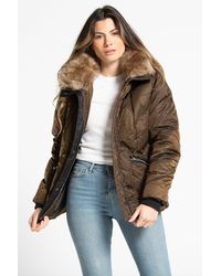 Tokyo Laundry - Hooded Padded Jacket With Faux Fur Trim Collar - Lyst