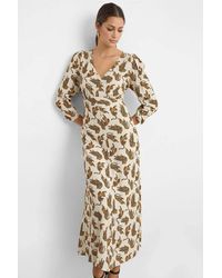 Hiccup - Printed Maxi Dress With V-Neck & Ruched Back - Lyst