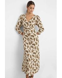 Hiccup - Printed Maxi Dress With V-Neck & Ruched Back - Lyst