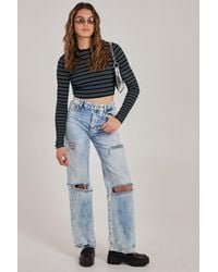 Pink Vanilla - Striped Long Sleeve Top - Lyst