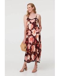 Izabel London - Floral Sleeveless Lace Trim Maxi Dress - Lyst