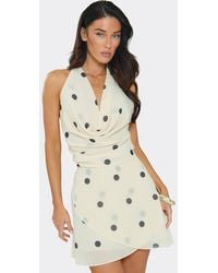 EGO - Sleeveless Open Back Polka Dot Mini Dress - Lyst