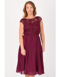 jolie moi lace bodice pleated maxi dress