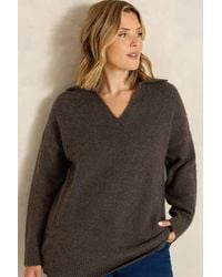 Evans - Collared Knitted Jumper - Lyst