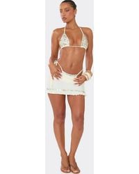 EGO - Frill Trim Low Rise Mini Skirt - Lyst