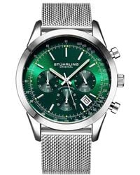 Stuhrling - Rialto Chronograph Watch Quartz With Tachymeter 44Mm Case Mesh Bracelet - Lyst