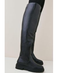 Karen Millen - Leather Flat Over The Knee Boot - Lyst