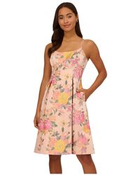 Adrianna Papell - Floral Jacquard Dress - Lyst