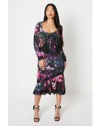 Coast - Petite Lace Trim Floral Print Slip Dress Co-ord - Lyst