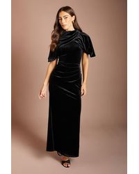 Coast - Velvet Cape Detail Maxi Dress - Lyst