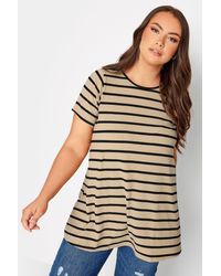 Yours - Retro Stripe Ribbed Swing T-shirt - Lyst