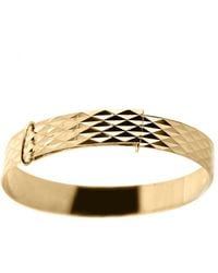 Jewelco London - 9Ct Engine Turned Argyle Expandable 5Mm Baby Bangle Bracelet - Lyst