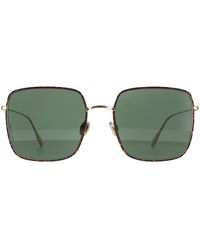 Dior - Square Gold And Havana Green Sunglasses - Lyst