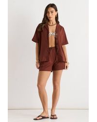 Gini London - Linen Mix Oversized Button Through Shirt - Lyst