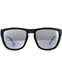 Tommy Hilfiger - Square Matte Black Black Grey Mirror Sunglasses - Lyst