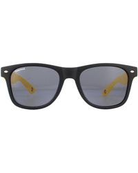 Montana - Rectangle Black With Yellow Rubbertouch Black Polarized Sunglasses - Lyst