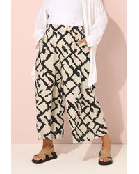 Yours - Abstract Print Wide Leg Trousers - Lyst