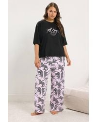 Yours - Leopard Extra Wide Leg Pyjama Set - Lyst