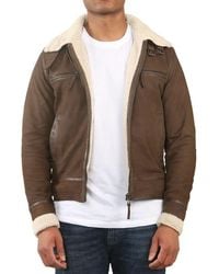 TruClothing - Suede Pilot Aviator Leather Jacket - Lyst