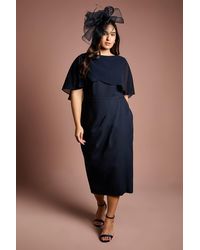 Coast - Plus Chiffon Cape Pencil Midi Dress - Lyst