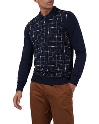 Ben Sherman - Patterned Printed Knitted Polo - Lyst