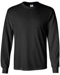 Gildan - Plain Crew Neck Ultra Cotton Long Sleeve T-Shirt - Lyst