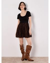 Apricot - Leopard Print Jersey Mini Dress - Lyst