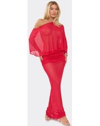EGO - Ruched Mesh Maxi Skirt - Lyst