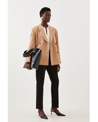 KarenMillen - Tailored Compact Stretch Strong Shoulder Double Breasted Blazer - Lyst