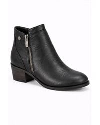 Spot on - Block Heel Ankle Boot With Side Zip & Almond Toe - Lyst