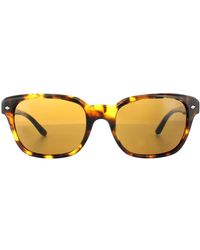 Giorgio Armani - Square Havana Brown Sunglasses - Lyst