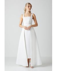 Coast - Column Twill Bridal Dress With Removable Belt Train - Lyst