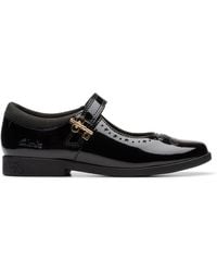 Clarks - Lock Magic Kid Patent Mary Jane, Riptape, School Shoes - Lyst