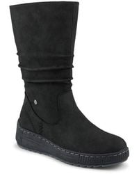 Pavers - Mid Calf Wedged Slouch Boots - Lyst