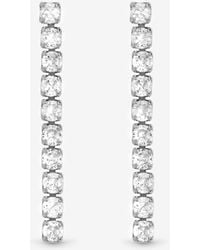 Jon Richard - Rhodium Plated & Cubic Zirconia Round Tennis Earrings - Lyst